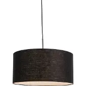 QAZQA Moderne pendellampe svart med svart skjerm 50 cm - Combi 1
