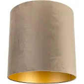 QAZQA Fløyelsskjerm taupe 40/40/40 med gullinteriør
