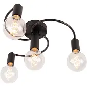 QAZQA Art Deco taklampe sort 4-lys - Facil