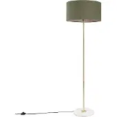 QAZQA Gulvlampe messing med grønn skjerm 50 cm - Kaso