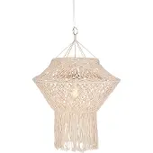 QAZQA Rustikk pendellampe Makramé 90 cm - String