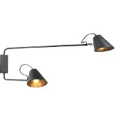 QAZQA Moderne vegglampe sort 2-lys justerbar - Lune