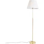 QAZQA Gulvlampe gull/messing med plissert skjerm krem 45 cm - Parte