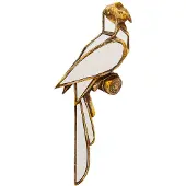 Kare veggobjekt Parrot Mirror, polyresin, glass, gull
