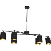 QAZQA Moderne pendellampe svart justerbar 6-lys - Lofty