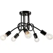 Lamkur Taklampe Joiy, krysset, 5 lyskilder, svart