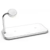 ZENS Triple Alu. Lader Qi Trådløs Hvit til Apple Watch Lader