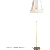 QAZQA Gulvlampe bronse med plissert skjerm krem 45 cm justerbar - Parte