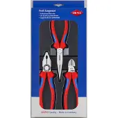 Knipex 00 20 11, Tangsett, Stål, Polypropylen (PP), Blå, Rød, 810 g