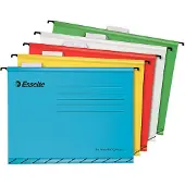 Esselte Hængemappe A4 Classic med V-bund - ass. farver hvid, blå, gul, rød, grøn - (10 stk.)
