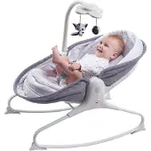 Tiny Love 3-in-1 Rocker Napper, Gutt/Jente, Justerbart sete, Lekestang, Grå