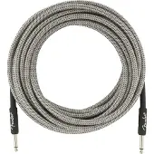 Fender Profesjonell 25 Fot Lang Rett Instrumentkabel Hvit Tweed