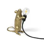 Seletti Muselampe LED-pære USB stående lampe gull