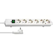Brennenstuhl Comfort-Line Plus stikkontaktlist 6-veis med flatplugg hvit 2m