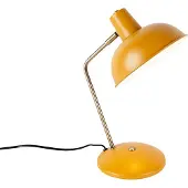 QAZQA Retro bordlampe gul med bronse - Milou