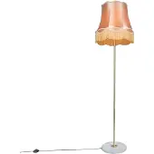 QAZQA Retro gulvlampe messing med Granny-skjerm gull 45 cm - Kaso