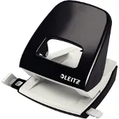 Leitz Hulapparat 5008 sort 2-huls med skinne - til 30 ark
