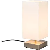QAZQA Moderne bordlampe hvit med stål - Milo
