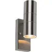 QAZQA Utendørs vegglampe stål 2-lys IP44 med skumringssensor - Duo