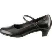 Camper for woman. 20202-088 Helena black leather low shoe -Height heel: 4,5cm (39), 3 to 5 cm, Buckle, Casual