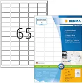 Herma Premium - Papir - matt - permanent selv-adhesiv - kraftig hvitt - 38.1 x 21.2 mm 6500 etikett(er) (100 ark x 65) laminerte adresseetiketter