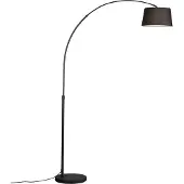 QAZQA Moderne buelampe svart med svart stoffskjerm - Arc Basic