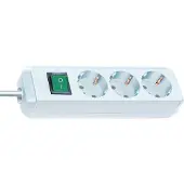 Brennenstuhl Eco-Line med bryter 3-veis hvit 5,0 m