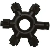 SOLAR PLUS Chrissline Pro fordeler med 5 udgange, sort