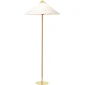 Gubi 9602 gulvlampe, messing, med lerret-skjerm