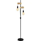 Eglo Gulvlampe Townshend 2 lyskilder svart/lyst tre