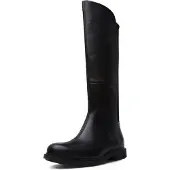Camper for woman. K400248-003 Neuman leather boots black (38), Flat, 1 to 3 cm, Zip, Casual