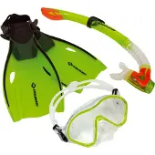 Schildkröt Junior snorkelsett Bermuda, størrelse: 27-32 Snorkel: silikon munnstykke, justerbar snorkel - 1 stk (940001)