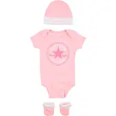 Converse Gaveeske - Body k/æ m. Lue og Barnetøfler - Rosa - - 0-6 md - Kortermet body
