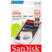 SanDisk Ultra microSD 64 GB / microSDXC-minnekort / Minnekort for Android og Full HD