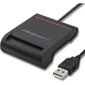 Qoltec 50642 - SMART-kortleser - USB 2.0 - svart