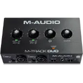 M-AUDIO M-Track Duo USB-lydkort 16 bit 48 kHz Crystal-forforsterker, svart