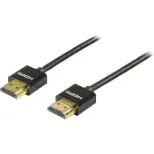Deltaco - HDMI-kabel med Ethernet - HDMI hann til HDMI hann - 1 m - svart
