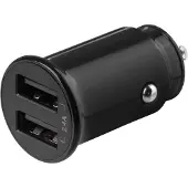 Deltaco 12/24 V USB car charger with compact size