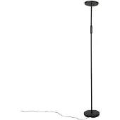 QAZQA Gulvlampe sort inkl. LED med fjernkontroll - Bumu