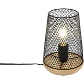 QAZQA Design bordlampe svart med tre - Bosk