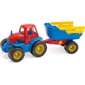 Dantoy Traktor m. Tilhenger - 41 cm - Rød/Blå - - OneSize - Bil