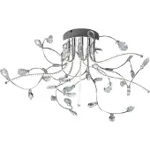 HELL Taklampe Crystal, krom, 54 cm