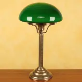 BERLINER MESSINGLAMP Bordlampe Hari i messing med grønn skjerm