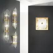 AUSTROLUX BY KOLARZ vegglampe Ontario, 60 cm, 24 K gullbelagt, glass