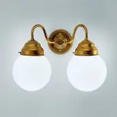 BERLINER MESSINGLAMP Vegglampe Larry II, messing, håndblåst glass