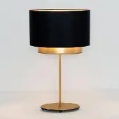Holländer Bordlampe Mattia, oval, dobbel, svart/gull