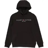 Tommy Hilfiger Hettegenser - Essential - Organic - Svart - - 7 år (122) - Hettegenser