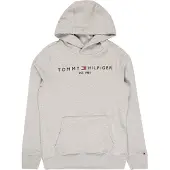 Tommy Hilfiger Hettegenser - Essential - Organic - Grå Melert - - 5 år (110) - Hettegenser