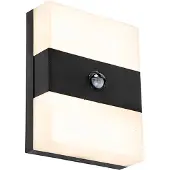 QAZQA Vekksensor utendørs vegglampe svart IP44 inkl. LED - Dualy