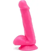 Get Real Happy Dicks Dildo med Baller Rosa - 15 cm